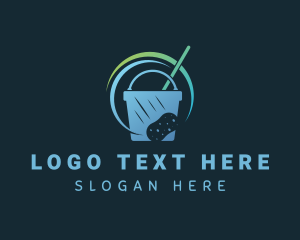 Sanitary - Cleaning Sponge Bucket logo design