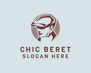 Beret - Man Head Beret logo design