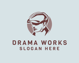 Drama - Man Head Beret logo design