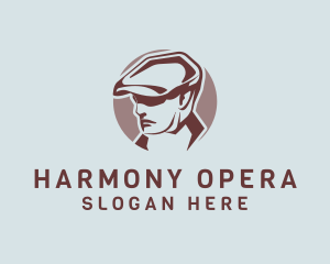 Opera - Man Head Beret logo design