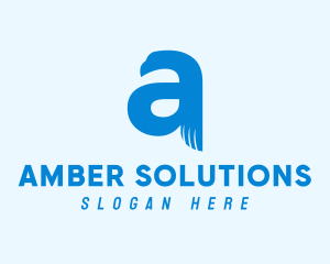 Blue Eagle Letter A logo design