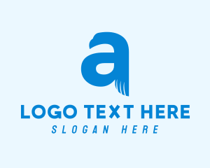 Blue Eagle Letter A Logo