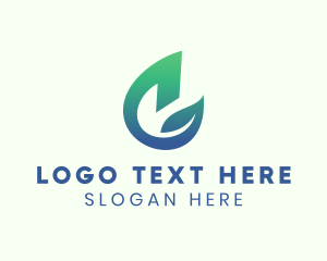 Veggie - Gradient Leaf Letter G logo design