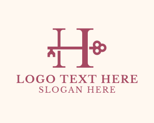 Key - Realty Key Letter H logo design
