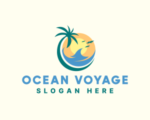 Ocean Wave Vacation Travel logo design