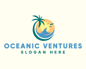 Ocean Wave Vacation Travel logo design