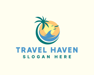 Ocean Wave Vacation Travel logo design