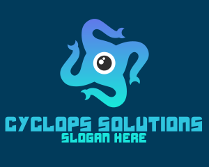 Cyclops - Eye Creature Tentacles logo design