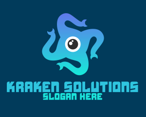 Kraken - Eye Creature Tentacles logo design