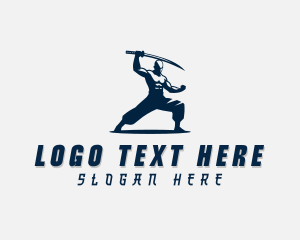 Strong - Sword Ninja Warrior logo design