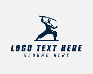 Male - Sword Ninja Warrior logo design