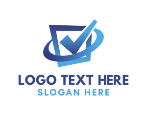 Correct - Gradient Blue Checkbox logo design