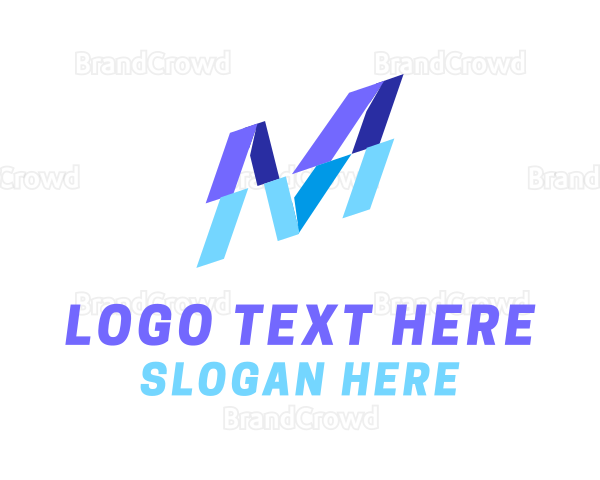 Modern Split Business Letter M Logo