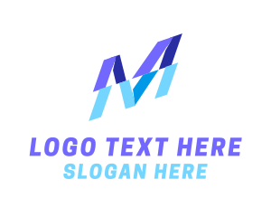 Website - Modern Split Business Letter M logo design
