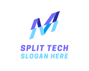 Split - Modern Split Business Letter M logo design