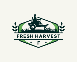 Farming Tractor Harvest Field logo design