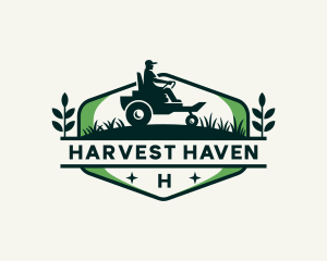 Farming Tractor Harvest Field logo design