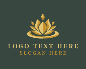Healthy Living - Gold Lotus Yoga Studio logo design