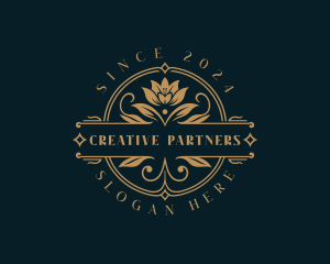 Floral Lotus Flower logo design