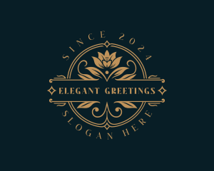 Floral Lotus Flower logo design