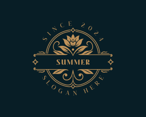 Floral Lotus Flower logo design