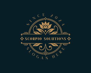 Floral Lotus Flower logo design