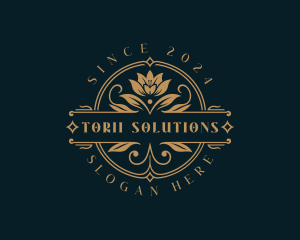 Floral Lotus Flower logo design