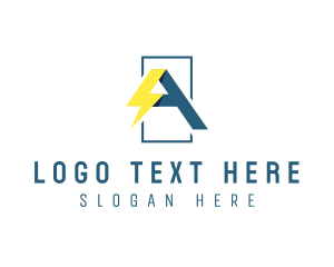 Voltage - Electricity Charge Letter A logo design