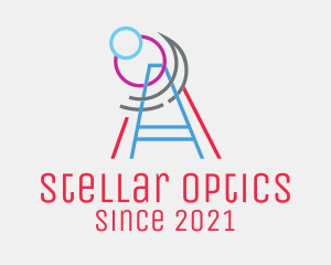 Telescope Line Art logo design