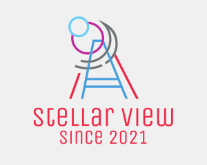 Observatory - Telescope Line Art logo design