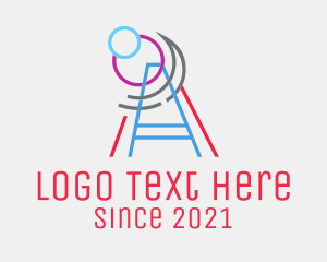 Line Art - Telescope Line Art logo design