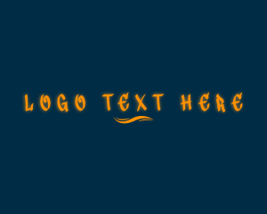 Skateboard - Orange Glow Wave logo design