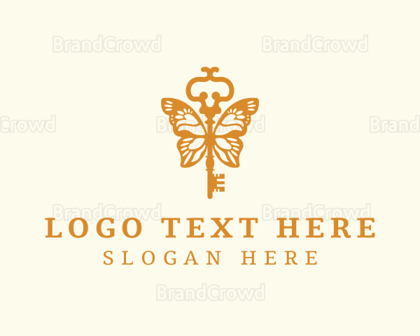 Orange Butterfly Key Logo