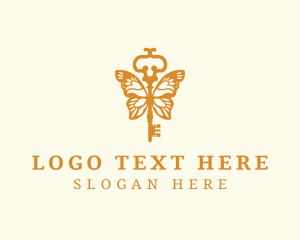 Wedding Planner - Orange Butterfly Key logo design