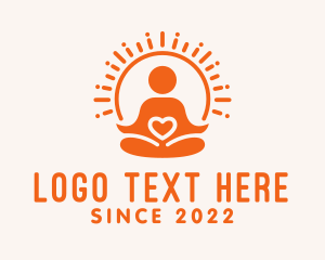 Trainer - Yoga Heart Exercise logo design
