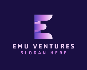 Startup 3D Letter E logo design