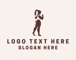 Weightlifting - Fitness Bodybuilder Woman logo design