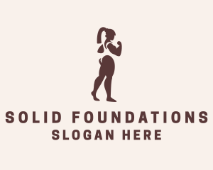 Model - Fitness Bodybuilder Woman logo design