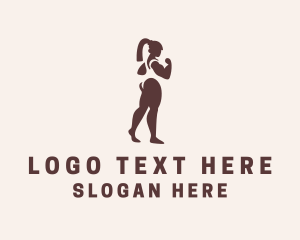 Fitness Bodybuilder Woman  Logo