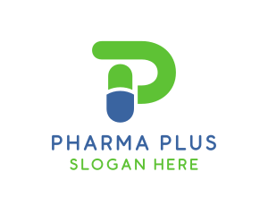 Drugs - Capsule Pill Letter P logo design