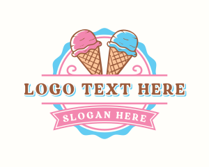 Delicious - Gelato Ice Cream Cone logo design