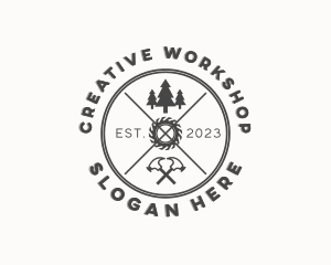Workshop - Woodwork Carpentry Workshop logo design