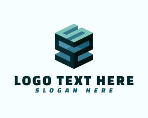 Isometric - Modern Tech 3D Cube Letter S logo design