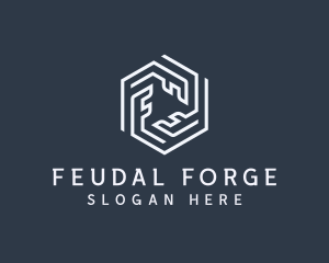 Generic Hexagon Letter F logo design