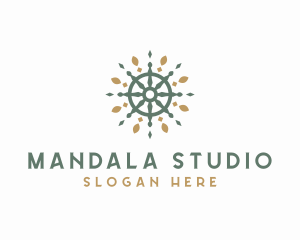 Mandala - Wheel Mandala Yoga Symbol logo design