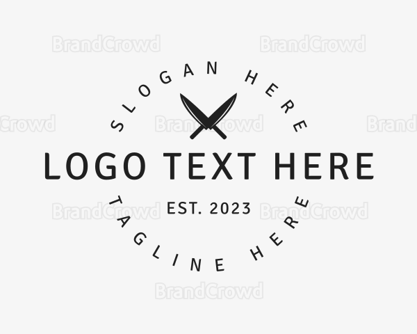 Kitchen Food Knife Restaurant Logo