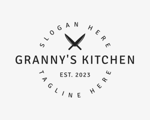 Kitchen Food Knife Restaurant logo design