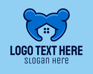 House - Blue People House logo design