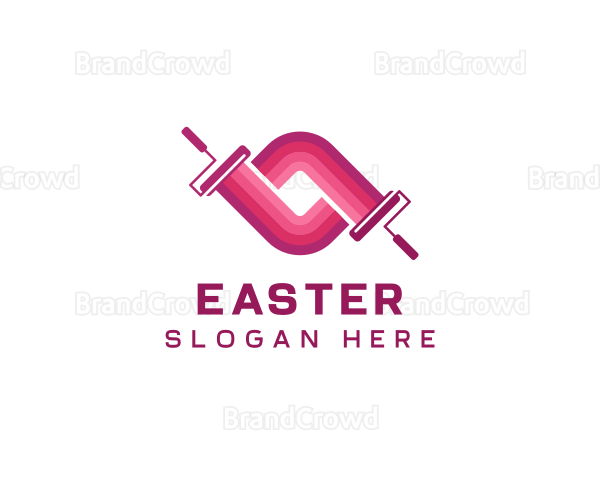 Painting Renovation Paint Roller Logo