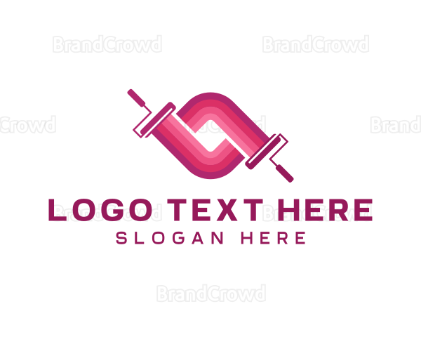 Painting Renovation Paint Roller Logo